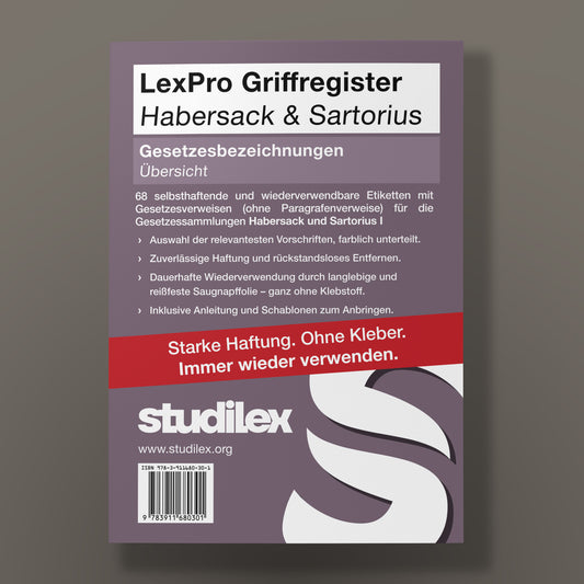 LexPro Habersack & Sartorius Gesetzesbezeichnungen Übersicht